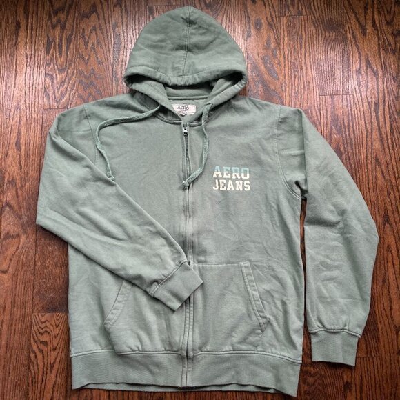 Aero Jeans Hoodie Jacket with Zipper XL - Picture 1 of 6